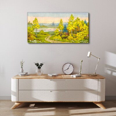 Spring landscape with trees Canvas print