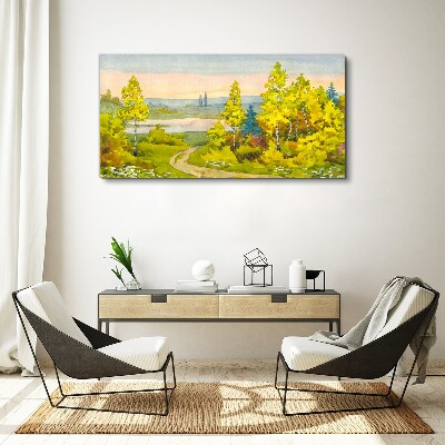 Spring landscape with trees Canvas print