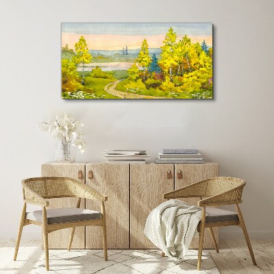 Spring landscape with trees Canvas print