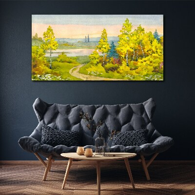 Spring landscape with trees Canvas print