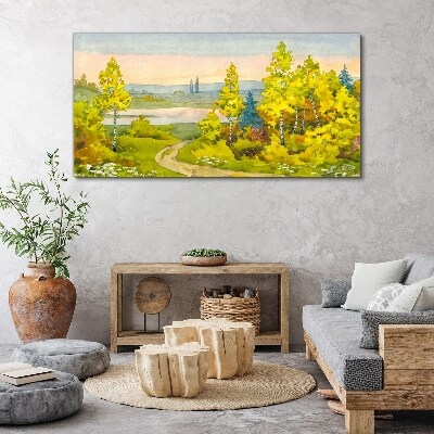 Spring landscape with trees Canvas print