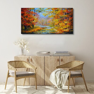 Autumn scenery in the forest Canvas print