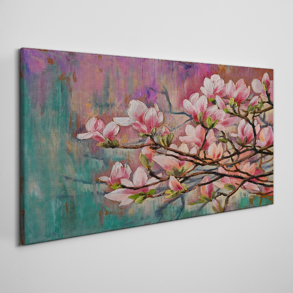 Magnolia flowers against the backdrop of spring Canvas print