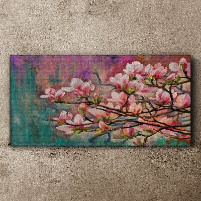 Magnolia flowers against the backdrop of spring Canvas print