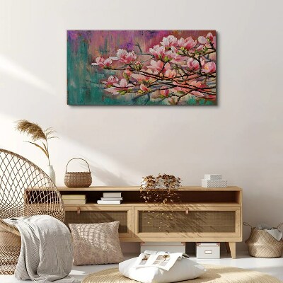 Magnolia flowers against the backdrop of spring Canvas print