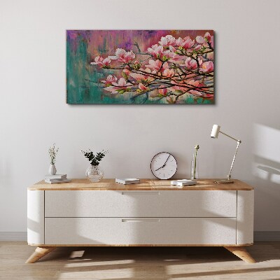 Magnolia flowers against the backdrop of spring Canvas print