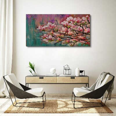Magnolia flowers against the backdrop of spring Canvas print