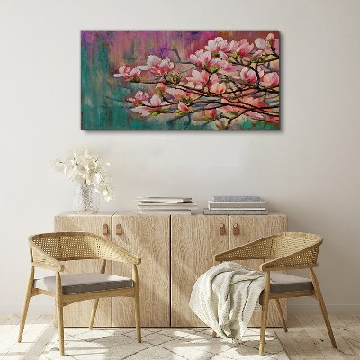 Magnolia flowers against the backdrop of spring Canvas print