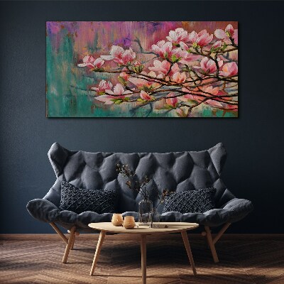 Magnolia flowers against the backdrop of spring Canvas print