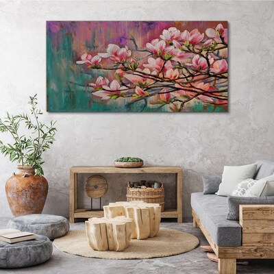 Magnolia flowers against the backdrop of spring Canvas print