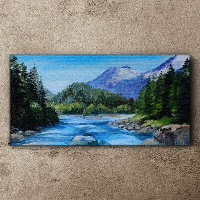 Mountain landscape with a river Canvas print