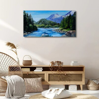 Mountain landscape with a river Canvas print