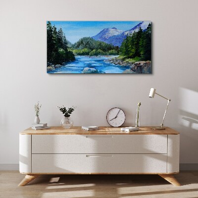 Mountain landscape with a river Canvas print
