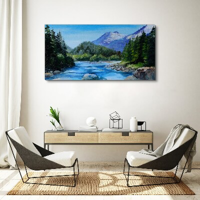 Mountain forest river nature Canvas print