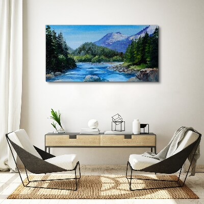 Mountain landscape with a river Canvas print