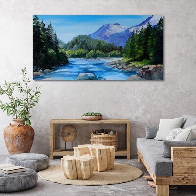 Mountain landscape with a river Canvas print