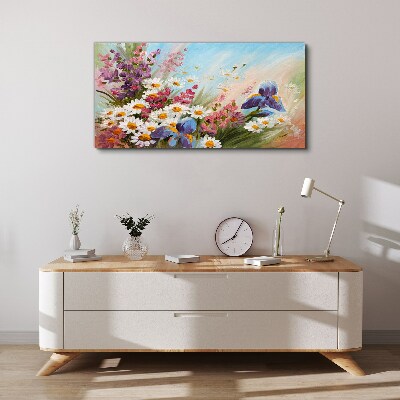 Spring bouquet of flowers in the sun Canvas print