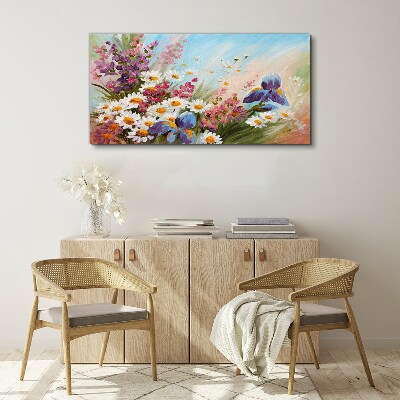 Spring bouquet of flowers in the sun Canvas print