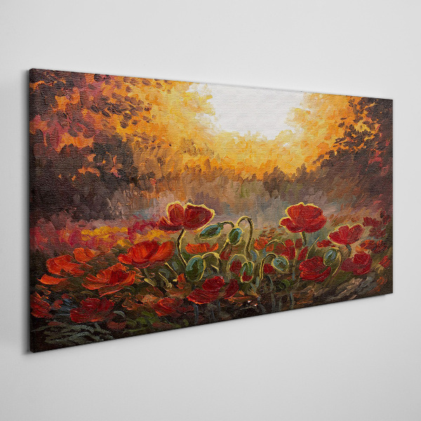 Golden poppies in the morning light Canvas print