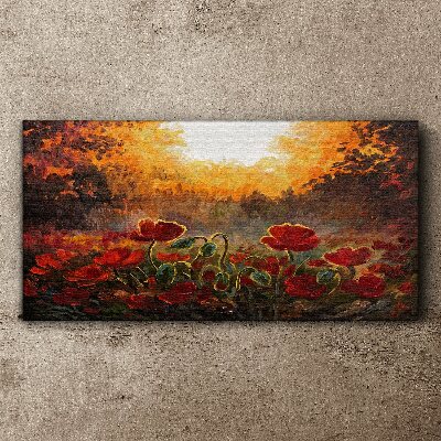Golden poppies in the morning light Canvas print