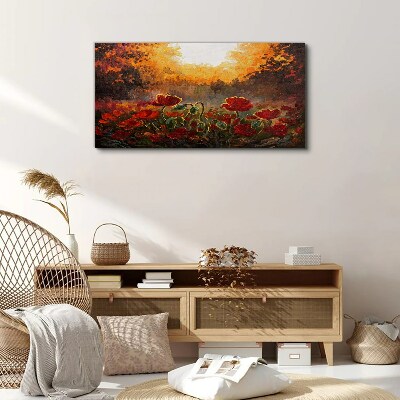 Golden poppies in the morning light Canvas print