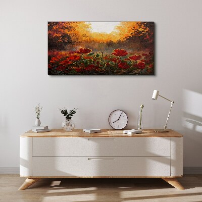 Golden poppies in the morning light Canvas print