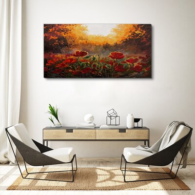 Golden poppies in the morning light Canvas print
