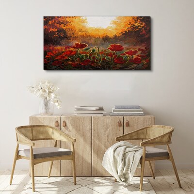 Golden poppies in the morning light Canvas print