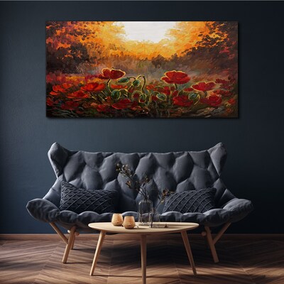 Golden poppies in the morning light Canvas print