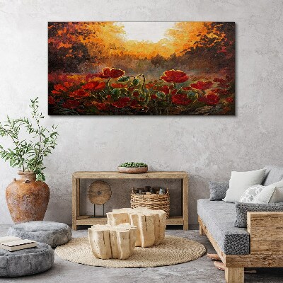 Golden poppies in the morning light Canvas print