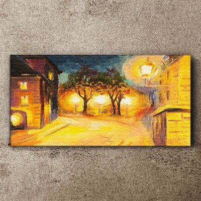 City tree lighting night Canvas print