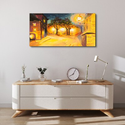 Golden evening in the city Canvas print
