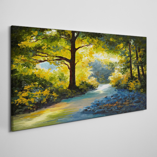 Golden light in the forest scenery Canvas print