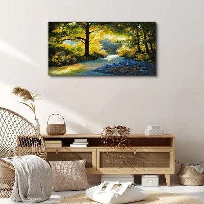 Golden light in the forest scenery Canvas print