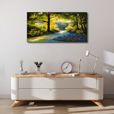 Golden light in the forest scenery Canvas print