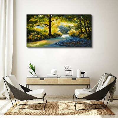Golden light in the forest scenery Canvas print