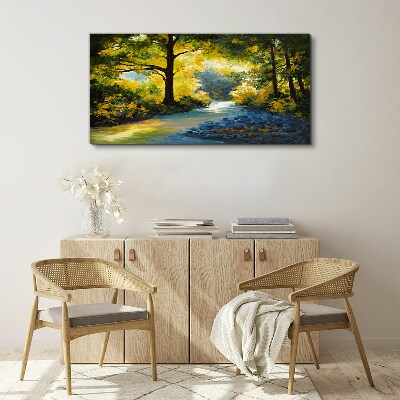 Golden light in the forest scenery Canvas print