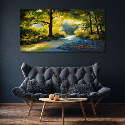 Golden light in the forest scenery Canvas print