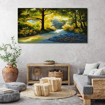 Golden light in the forest scenery Canvas print