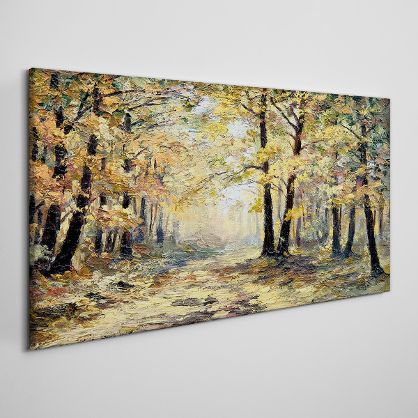 Golden forest in autumn aura Canvas print