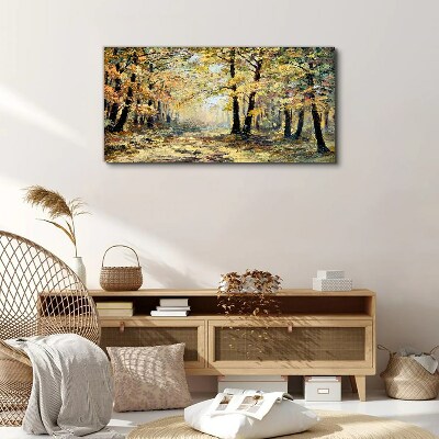 Golden forest in autumn aura Canvas print