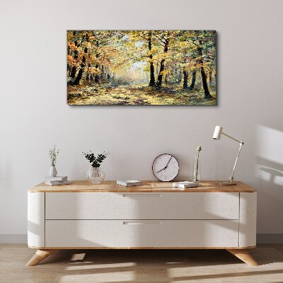Golden forest in autumn aura Canvas print