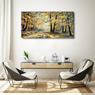 Golden forest in autumn aura Canvas print