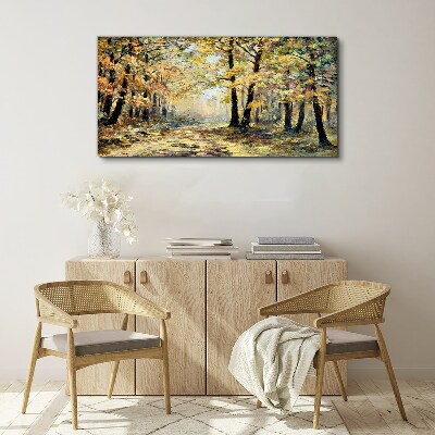 Golden forest in autumn aura Canvas print