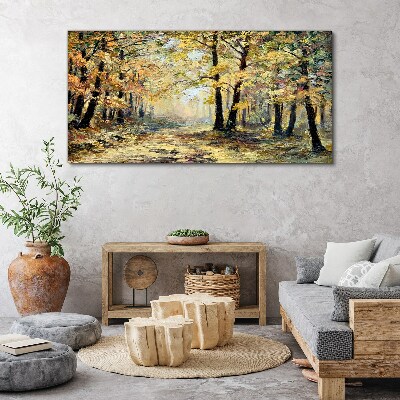 Golden forest in autumn aura Canvas print