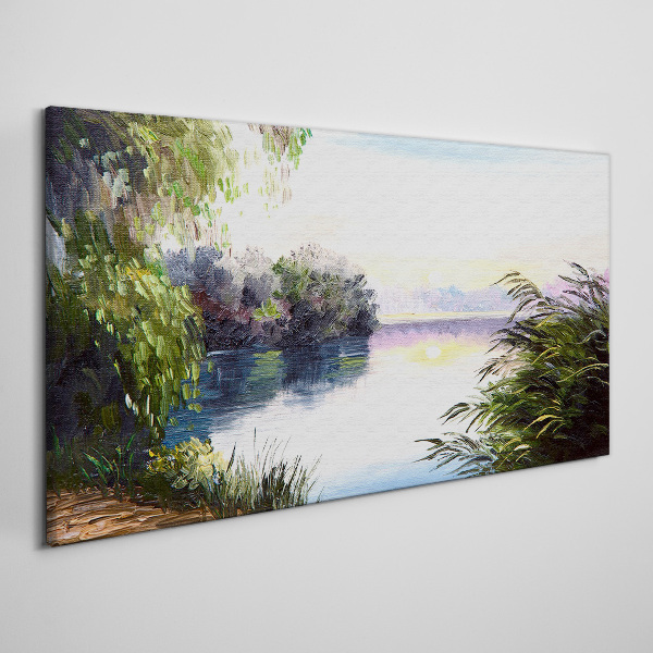 A peaceful landscape by the river Canvas print