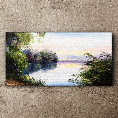 A peaceful landscape by the river Canvas print