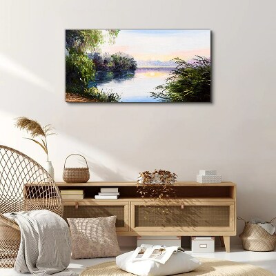 A peaceful landscape by the river Canvas print