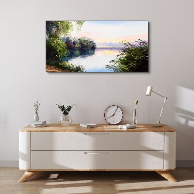 A peaceful landscape by the river Canvas print