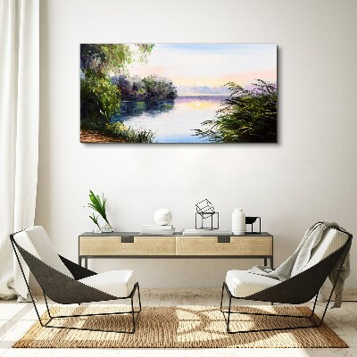 A peaceful landscape by the river Canvas print